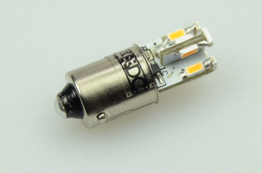 BA9S LED-Bajonettsockellampe 70 Lumen 12V DC kaltweiss 0,6W kleine Bauform DC-kompatibel 