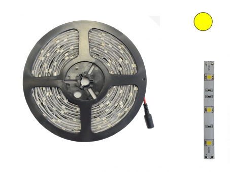 LED-Lichtband 5,5x2,1 DC  Lm. 120Â°  dimmbar  warmweiss 12V DC, 5m, 10mm, IP65, weiÃŸes PCB 